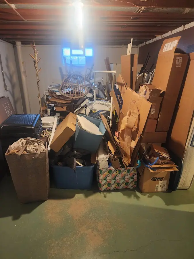 Roll-off dumpster container at job site for 4 Yard Dumpster Rental in Trenton